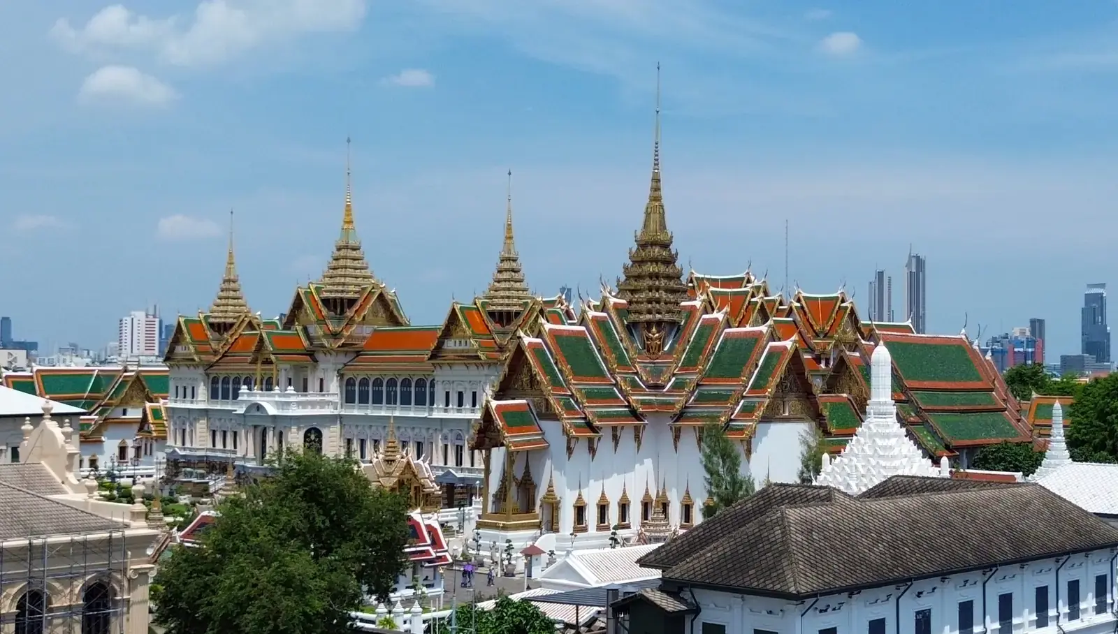 Chakra Maha Prasat Throne Hall Grand Palace Bangkok aerial photo by Don Ramey Logan