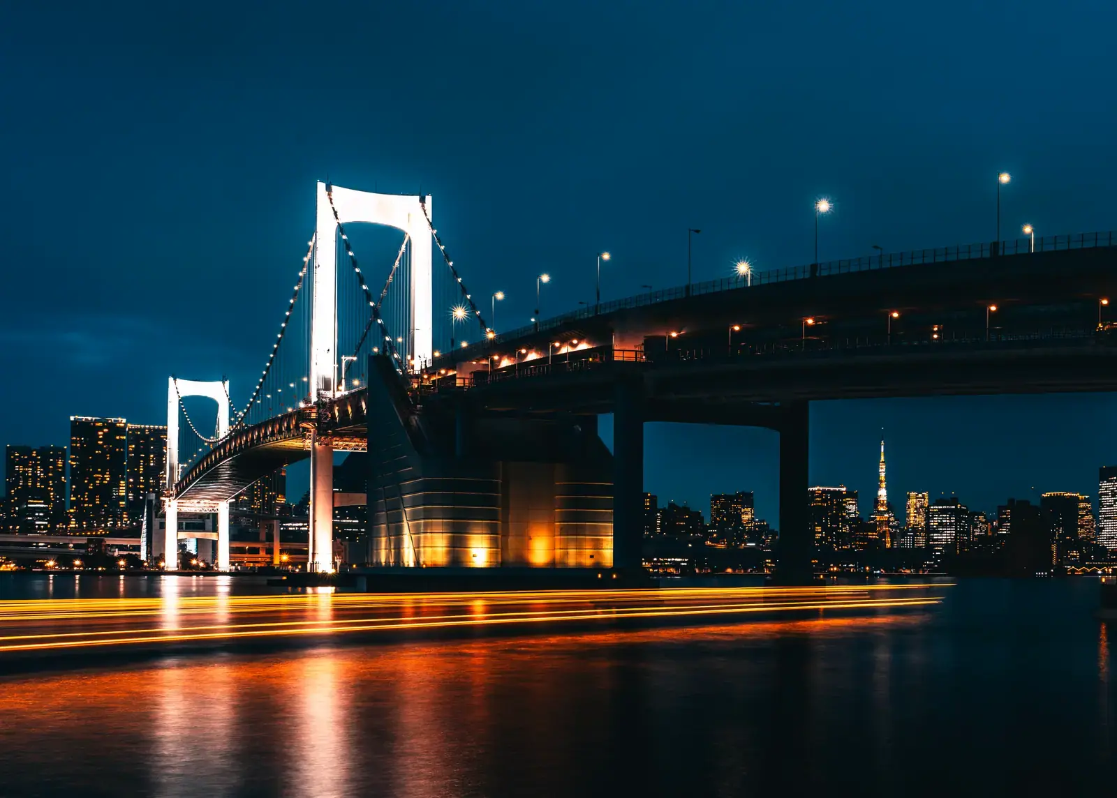 Rainbow bridge, view from Daibo park, Tokyo